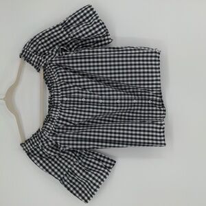 Abercrombie & Fitch Women's Shirt Off-Shoulder Gingham Button-Front Size Small